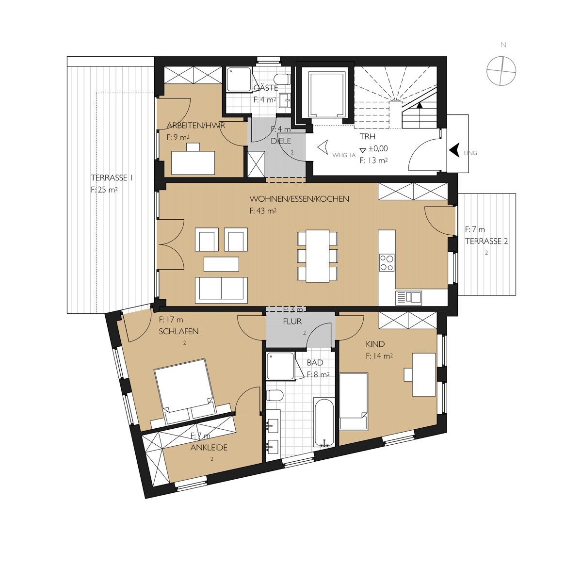 Grundriss Wohnung EG Haus 28